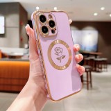 Luxury Magsafe Wireless Charge rose Flower Phone Case For iPhone 17 Air 16 11 12 13 14 15 Pro Max Plus Soft Magnetic Bumper Silicone Cover