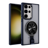 Magnetic Transparent Matte Shockproof TPU+PC 360°Rotating Ring Phone Case for Samsung Galaxy S24 S23 S22 Ultra Plus 5G
