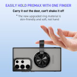 Magnetic Transparent Matte Shockproof TPU+PC 360°Rotating Ring Phone Case for Samsung Galaxy S24 S23 S22 Ultra Plus 5G