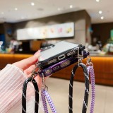 Four Corners Strap Case For Samsung Galaxy A54 A55 S22 S24 Ultra S23 Plus S24Ultra Crossbody Cord Lanyard Shockproof Clear Cover