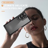 Metal Button Armor Shockproof Case For Samsung Galaxy S24 S23 Ultra Plus S21 5G Camera Lens Protection Transparent Back Case