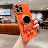 Luxury Astronaut Electroplated Case For iPhone 17 Air 16 11 12 13 14 15 Pro Max Kickstand Candy Cases Cover