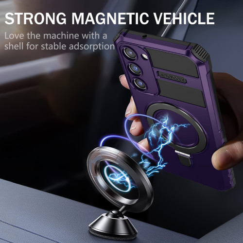Magsafe Stand Case For Samsung S24 S23 S22 S21 S20 20 FE Plus Ultra Ring Magnetic Ring Holder Protection Stands Kickstand Cover