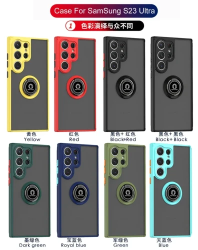Magnetic Ring Matte Case For Samsung Galaxy S24 S23 S22 S21 S20  S10 S9 S8 Plus FE Note 8 9 10 20 Lite Plus Ultra Cover