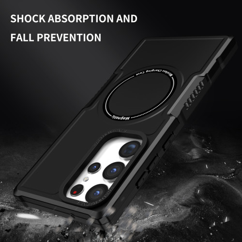 Shockproof Armor Phone Case For Samsung S24 S23 S22 S21 S20 FE 2022 Note 20 Ultra Plus 5G Magsafe Wireless Charge Magnetic Cover