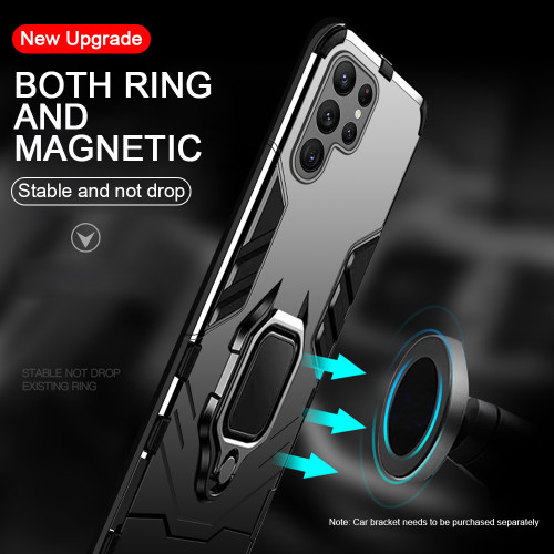 For Samsung S24 Plus S 24 5G Case Armor Ring Bracket Shell For Samsung Galaxy S24 Ultra Car Magnetic Protection Shockproof Coque