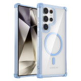 Transparent Magnetic Phone Case for Samsung Galaxy S23 FE S24 S22 Plus Note 20 Ultra Plastic Hard Shell Shockproof Clear Cover