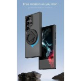 360° Rotatable Magnetic Ring Holder Stand Phone Case for Samsung Galaxy S24 Ultra S23 S22 Plus with Translucent Matte Back Cover