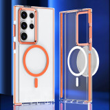 Luxury Magnetic Wireless Charging Soft Silicone For Magsafe Case For Samsung Galaxy s24 S23 Ultra Plus Transparent Shock Cover