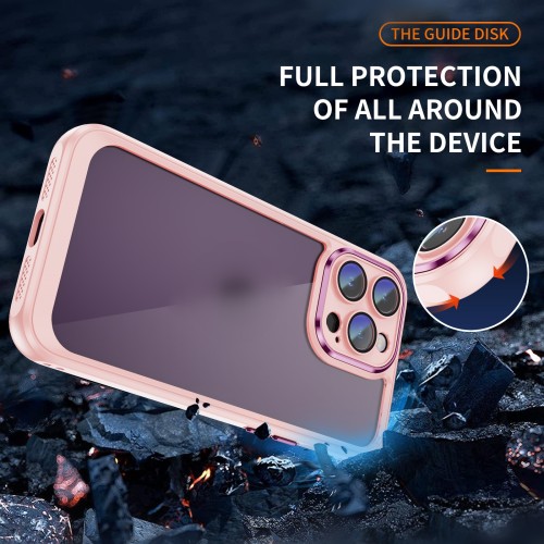 Protective Phone Case With Colored Edges And Metal Buttons, Suitable For iPhone 15 14 13 12 11 Plus Mini Pro Max X XS XR 7 8