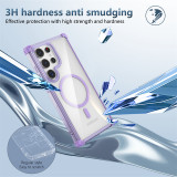 Transparent Magnetic Phone Case for Samsung Galaxy S23 FE S24 S22 Plus Note 20 Ultra Plastic Hard Shell Shockproof Clear Cover