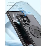 360° Rotatable Magnetic Ring Holder Stand Phone Case for Samsung Galaxy S24 Ultra S23 S22 Plus with Translucent Matte Back Cover
