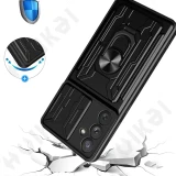 Case For Samsung Galaxy S24 S23 S22 S21 Ultra Plus S20 FE A55 A35 A15 A54 A34 4G 5G Slide Camera Card Holder 360° Ring Cover