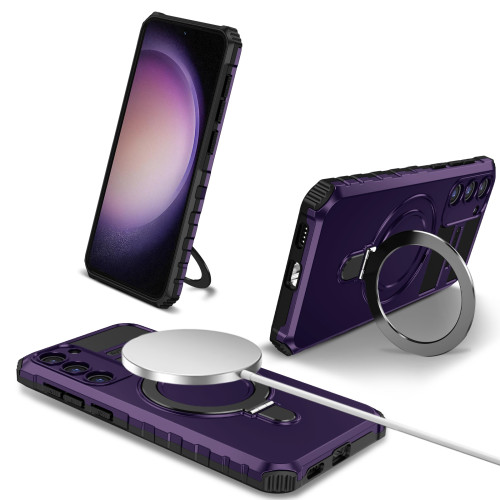 Magsafe Stand Case For Samsung S24 S23 S22 S21 S20 20 FE Plus Ultra Ring Magnetic Ring Holder Protection Stands Kickstand Cover