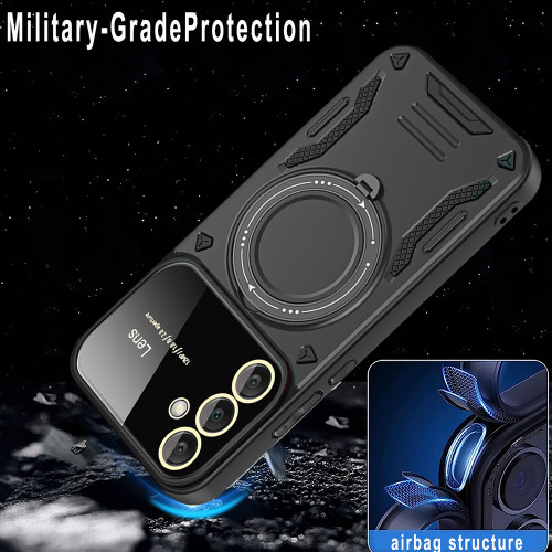 Case For Samsung Galaxy S24 S23 Ultra Plus FE A55 A35 A15 A54 5G Magnetic Ring Holder Protection Stands Magsafe Kickstand Covers