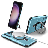 Magsafe Stand Case For Samsung S24 S23 S22 S21 S20 20 FE Plus Ultra Ring Magnetic Ring Holder Protection Stands Kickstand Cover