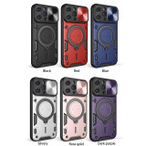 Camera Slide Window Protect Case For Samsung S24 Ultra S23 Plus S22 S21 S20 FE Note 20 Ultra 5G Magnetic Ring Holder Phone Cover