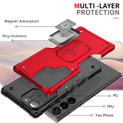 Luxury Shockproof Armor Ring Stand Car Holder Case For Samsung Galaxy S25 S20 S21 S22 S23 S24 Plus Ultra FE Cover