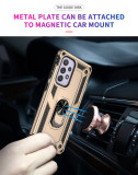 Shockproof Bumpers Armor Case For Samsung Galaxy S24 S23 S22 Ultra S21 5G S20 FE S8 S9 S10 Plus Note 20  9 10 Metal Ring Case