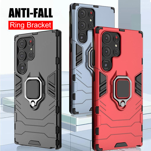 For Samsung S24 Plus S 24 5G Case Armor Ring Bracket Shell For Samsung Galaxy S24 Ultra Car Magnetic Protection Shockproof Coque