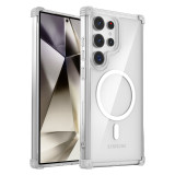 Transparent Magnetic Phone Case for Samsung Galaxy S23 FE S24 S22 Plus Note 20 Ultra Plastic Hard Shell Shockproof Clear Cover