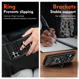 For Samsung Galaxy S24 Ultra Plus + A35 A25 A15 5G A14 4G Wallet Phone Case with Ring Kickstand Card Slot Holder PC+ TPU Cover