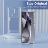 Case For Samsung Galaxy S24 Ultra S23 Plus Wallet Clear Protective Credit Card Holder Heavy Duty Shockproof Transparent Cover