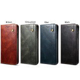Waxy Leather Wallet Flip Case For Samsung Galaxy A35 A55 A54 A34 A24 A25 A14 S21 S22 S23 Fe S24 Plus Retro Vintage Cover Cases