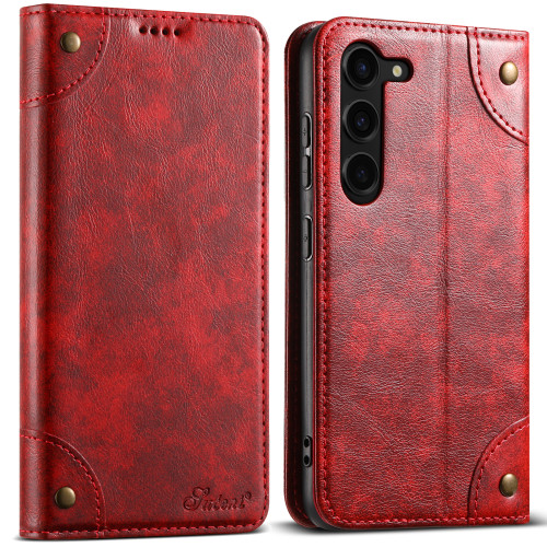 Classic Wallet Flip Genuine Leather Case For Samsung Galaxy S24 S23 Fe S22 Plus Ultra Magnetic Book Flip Phone Cover Bag Cases