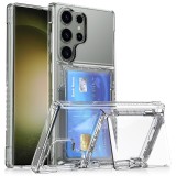 Case For Samsung Galaxy S24 Ultra S23 Plus Wallet Clear Protective Credit Card Holder Heavy Duty Shockproof Transparent Cover