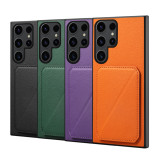 Suteni Insert Card Phone Cases Orange/purple/green/black For Samsung Galaxy S24 S23ultra Plus A24 A54 A23 A53 5g Case