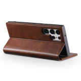 Suteni Leather Wallet Flip Phone Case Cover For Samsung Galaxy S24 S23 S22 Fe Ultra Plus A53 A54 A13 A14 A24 A34 Case
