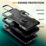Case For Samsung Galaxy S24 S23 S22 S21 Ultra Plus Note 20 A54 A34 A14 5G Bumper Shockproof  Metal Ring Hard PC Silicone Cover