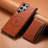 EUCAGR 2 In 1 Luxury Magnetic Flip Wallet Leather Phone Case For Samsung Galaxy S23 S24 Ultra Plus FE Magsafe Card Holder Cover