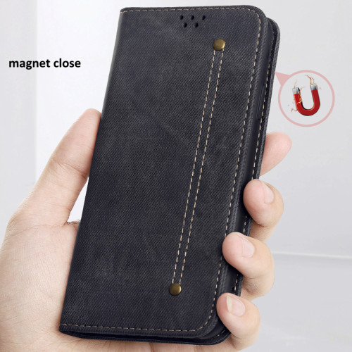 Jeans Texture Denim Pattern Wallet Flip Case For Samsung Galaxy A35 A55 A54 A34 A24 A25 A14 S21 S22 S23 Fe S24 Plus Book Coque