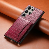 EUCAGR Luxury Crocodile Pattern Leather Wallet Case For Samsung S24 S23 Ultra Plus A05S A15 A25 A35 A55 5G Shockproof Back Cover