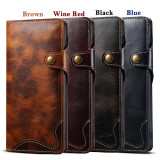 100% Real Leather Case For Samsung Galaxy S24 S23 Ultra S22 S21 S20 Plus Note 9 10 20 Ultra Card Bag Cowhide Wallet Soft Cover