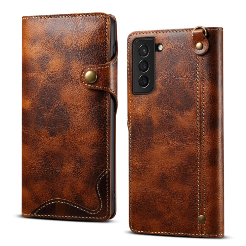 100% Real Leather Case For Samsung Galaxy S24 S23 Ultra S22 S21 S20 Plus Note 9 10 20 Ultra Card Bag Cowhide Wallet Soft Cover