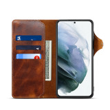 100% Real Leather Case For Samsung Galaxy S24 S23 Ultra S22 S21 S20 Plus Note 9 10 20 Ultra Card Bag Cowhide Wallet Soft Cover
