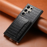EUCAGR Luxury Crocodile Pattern Leather Wallet Case For Samsung S24 S23 Ultra Plus A05S A15 A25 A35 A55 5G Shockproof Back Cover