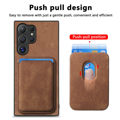 For Samsung Galaxy S24 Ultra S23 S22 Plus S21 S20 FE Note 20 Ultra Case Magnetic Magsafe Card Holder Wallet Leather Cover
