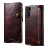 100% Real Leather Case For Samsung Galaxy S24 S23 Ultra S22 S21 S20 Plus Note 9 10 20 Ultra Card Bag Cowhide Wallet Soft Cover
