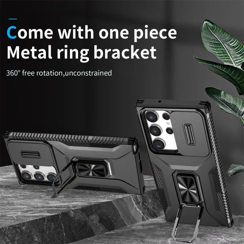 Case For S24 S23 Ultra Plus FE A54 A34 A14 5G Magnetic Stand Ring Stand Armor Anti-fall Slide Camera Kickstand Protection Cover