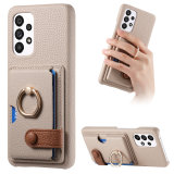 Cards Solt Wallet Leather Phone Case For Samsung Galaxy S24 Ultra S23 Plus S22 A14 A24 A34 A15 A55 A05S Purse Ring Holder Cover