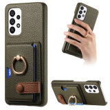 Cards Solt Wallet Leather Phone Case For Samsung Galaxy S24 Ultra S23 Plus S22 A14 A24 A34 A15 A55 A05S Purse Ring Holder Cover