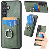 Ring Holder Cards Solt Wallet Case For Samsung Galaxy S24 Ultra S21 FE S22 S23 Plus A04 A14 A24 A34 A54 A05 A15 A25 A72 A73 A33