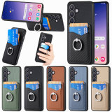 Ring Holder Cards Solt Wallet Case For Samsung Galaxy S24 Ultra S21 FE S22 S23 Plus A04 A14 A24 A34 A54 A05 A15 A25 A72 A73 A33