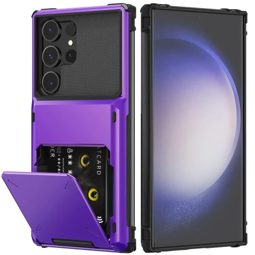 Case For Samsung Galaxy S24 S23 S22 S21 Ultra Note 20 10 S10 Plus Wallet Card Holder ID Slot Scratch Bumper Rugged TPU Cover
