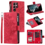 Crossbody Leather Flip Case for Samsung Galaxy S24 S23 Ultra S22 Plus S21 S20 FE S10 Note 20 Lanyard Zip Wallet Card Phone Cover