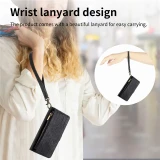 Lanyard Leather Zipper Wallet Phone Case For Samsung Galaxy S24 S23 Ultra S22 S21 FE S20 Plus A55 A35 A15 A54 A34 A14 Flip Cover